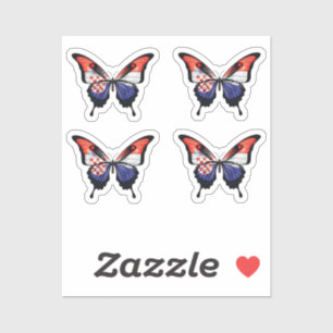 Croatia Swallowtail Butterfly Flag Sticker