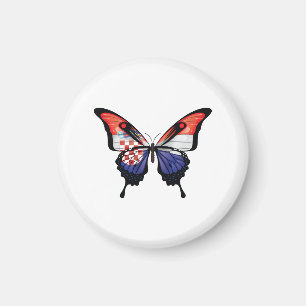 Croatia Swallowtail Butterfly Flag Sticker Magnet