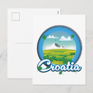 Croatia Travel logo Holiday Postcard