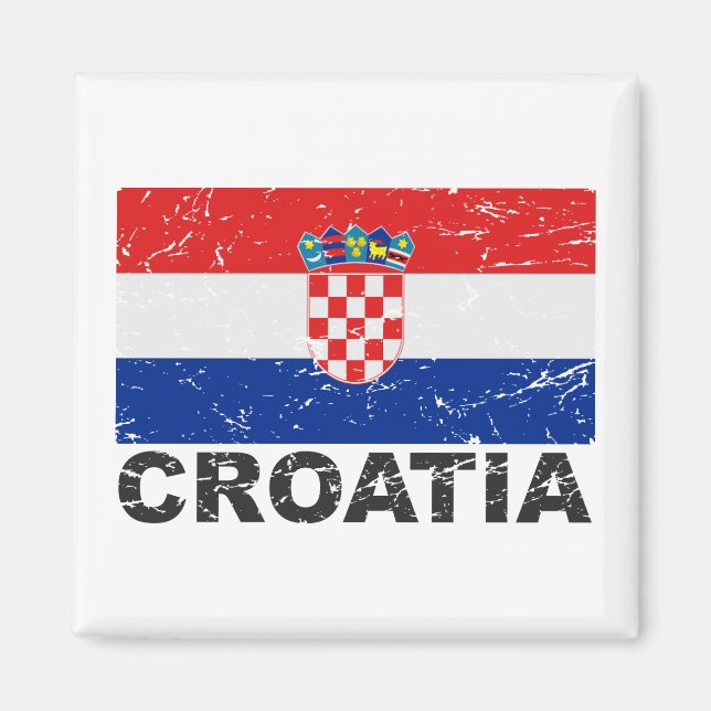 Croatia Vintage Flag Magnet (Front)