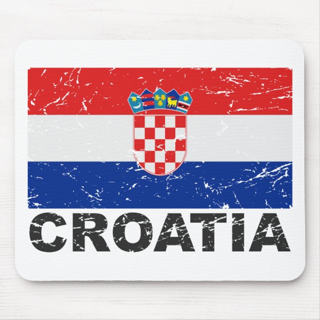 Croatia Vintage Flag Mouse Pad (Front)
