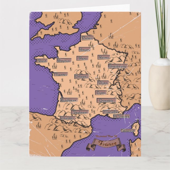 Croatia Vintage old map Card (Front)