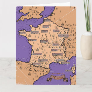 Croatia Vintage old map Card