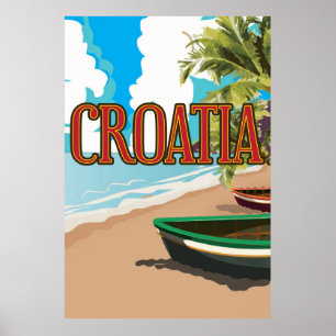 CROATIA vintage travel poster