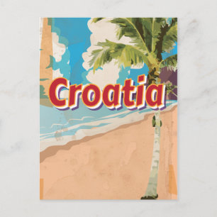 Croatia Vintage travel poster Postcard