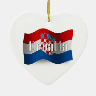 Croatia Waving Flag Ceramic Ornament
