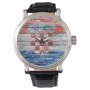 Croatia wooden flag watch