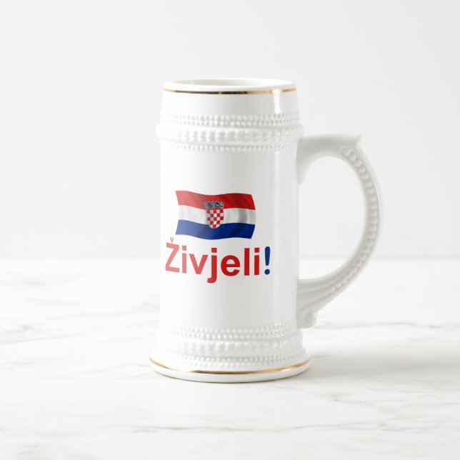 Croatia Zivjeli! (Cheers) Beer Stein (Right)