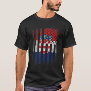 Croatian American Flag Croatia Usa Hrvatska Americ T-Shirt