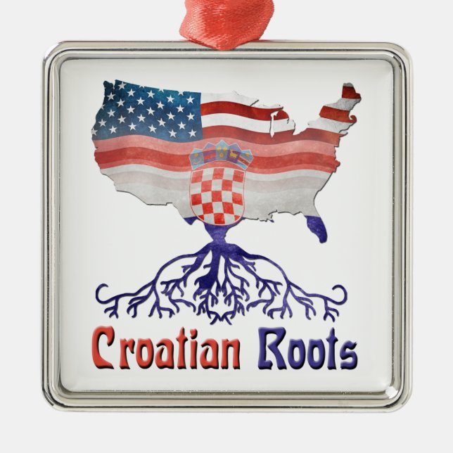 Croatian American Roots Ornament Decoration (Front)