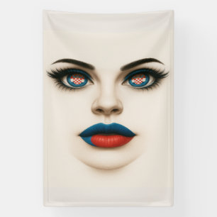 Croatian Beauty Eyes & Lips Pop Portrait Banner