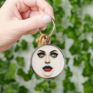 Croatian Beauty Eyes & Lips Pop Portrait Keychain