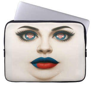 Croatian Beauty Eyes & Lips Pop Portrait Laptop Sleeve