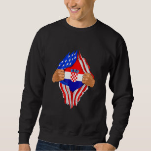 Croatian Blood Inside Me Croatia Flag Sweatshirt