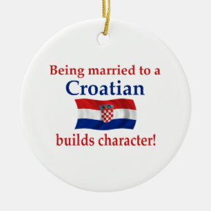 Croatian Builds Character Ceramic Ornament