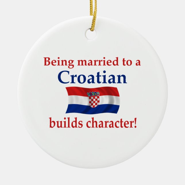 Croatian Builds Character Ceramic Ornament (Front)