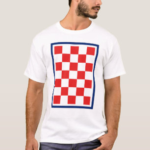 Croatian Checker Blue Border T-Shirt
