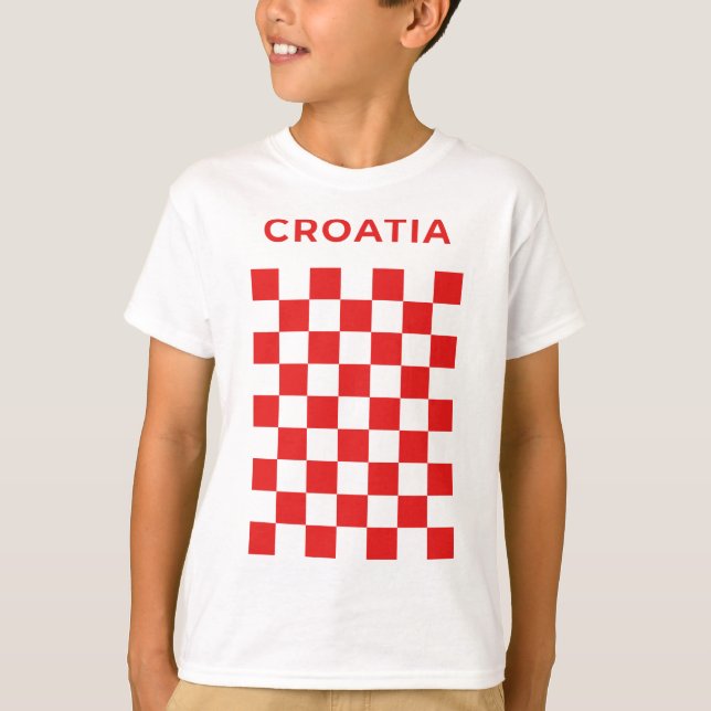 Croatian Checker Red T-Shirt (Front)