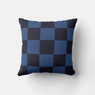 Croatian chequerboard pattern blue throw pillow