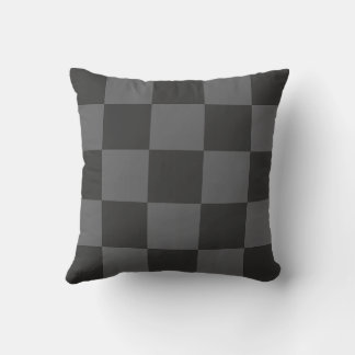Croatian chequerboard pattern grey throw pillow