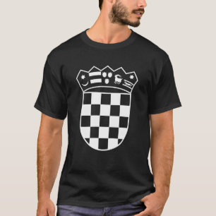 Croatian Chequerboard Symbol Black and White T-Shirt