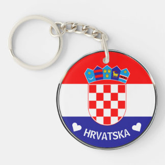 Croatian Coat of Arms | Hrvatski grb w/Text Keychain