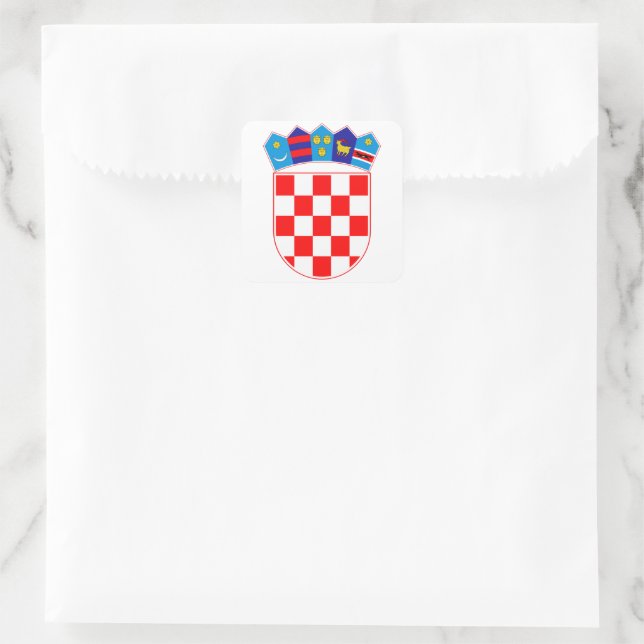 Croatian Coat of Arms Square Sticker (Bag)