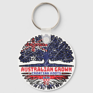 Croatian Croatia Australian Australia Tree Roots Keychain