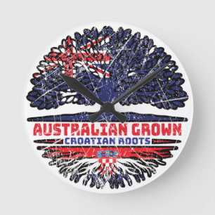 Croatian Croatia Australian Australia Tree Roots Round Clock
