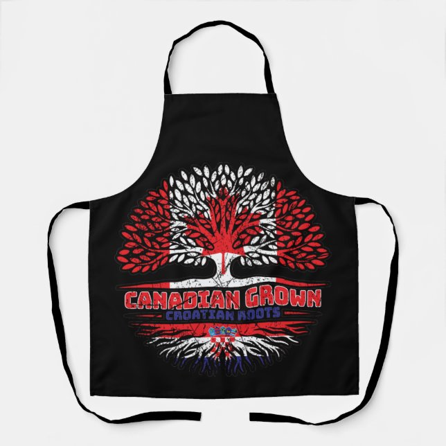 Croatian Croatia Canadian Canada Tree Roots Flag Apron (Front)