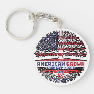 Croatian Croatia US American USA United States Keychain
