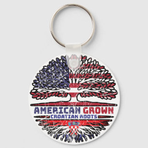 Croatian Croatia US American USA United States Keychain