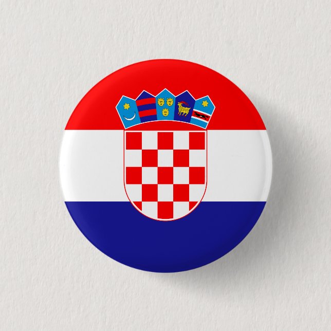 Croatian Flag 1 Inch Round Button (Front)