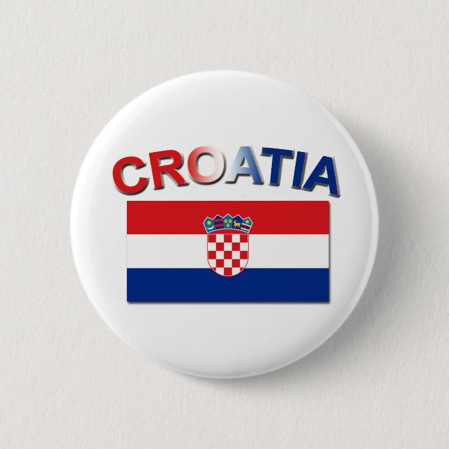 Croatian Flag 2 Inch Round Button (Front)