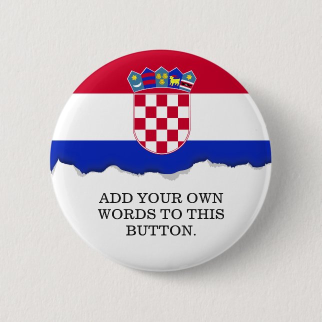 Croatian Flag 2 Inch Round Button (Front)