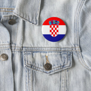 Croatian flag 2 inch round button