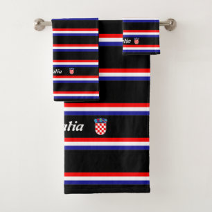 Croatian flag bath towel set