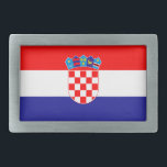 Croatian Flag Belt Buckle<br><div class="desc">The national flag of Croatia.</div>