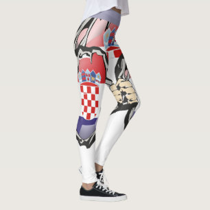 Croatian Flag colours blue, red and white  Leggings