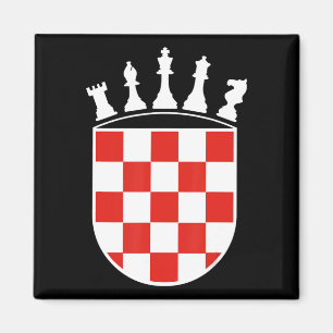 Croatian Flag Colours Chess Player Gifts for Croat Magnet