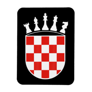Croatian Flag Colours Chess Player Gifts for Croat Magnet