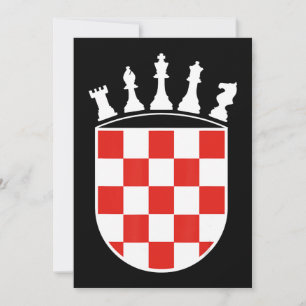 Croatian Flag Colours Chess Player Gifts for Croat Thank You Card