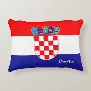 Croatian flag & Croatia fashion holiday /sports Accent Pillow