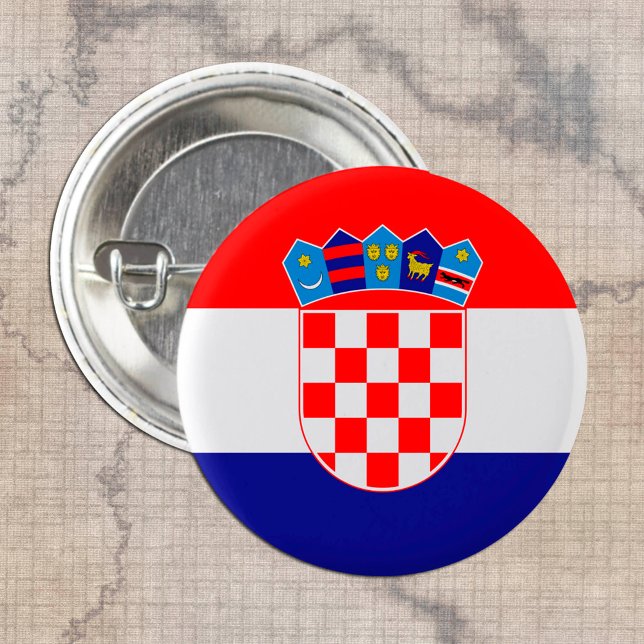 Croatian Flag & Croatia fashion patriot /sports 1 Inch Round Button (Creator Uploaded)