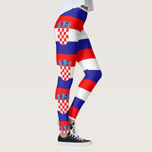 Croatian Flag design pattern leggings (Right)