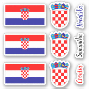 Croatian Flag, Emblem With Custom Name Text