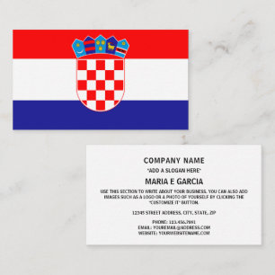 Croatian Flag, Flag of Croatia Business Card