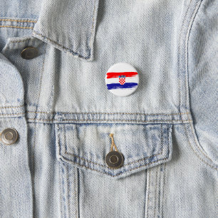 Croatian Flag Gift Football Fan Sports 1 Inch Round Button
