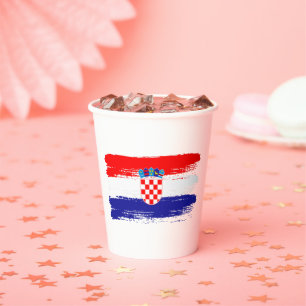 Croatian Flag Gift Football Fan Sports Paper Cups