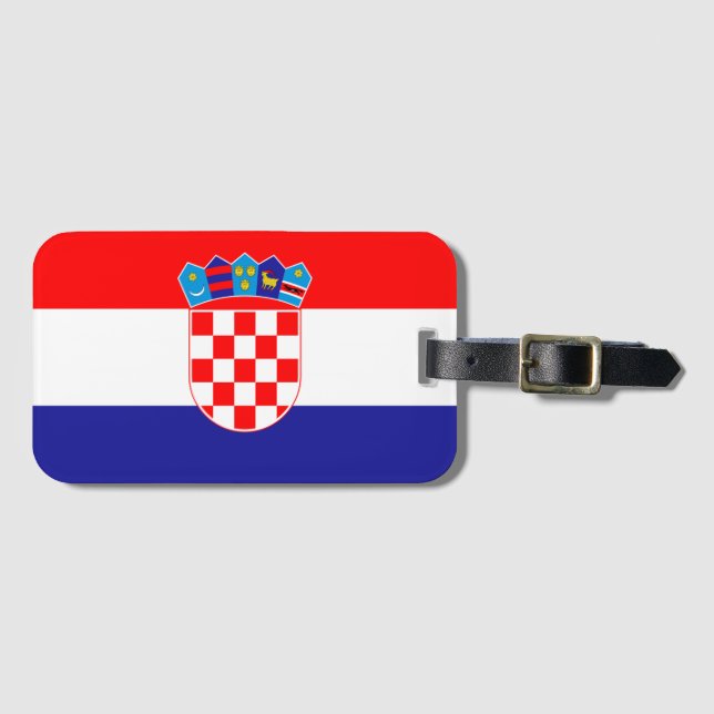 Croatian Flag Luggage Tag (Front Horizontal)